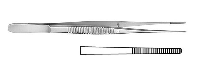 SEMKEN Пінцет анатомічний; прямий; із зубчиками; 12,5см; ширина бранш 1,3+/-0,2. Tontarra Medizintechnik GmbH
